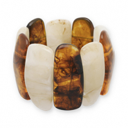 Armb&auml;nder aus Resin Transparent amber brown-off white-beige