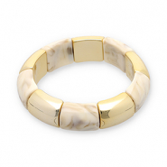 Armb&auml;nder aus Resin Gold-off white-beige