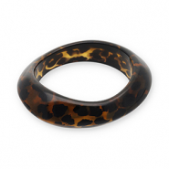 Armb&auml;nder Bangle aus Resin with Leopard Print Transparent amber brown