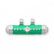 Message Beads Anh&auml;nger aus Stainless Steel - Rostfreiem Stahl Silver-green-transparent