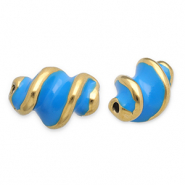 Perlen aus Stainless Steel - Rostfreiem Stahl Twisted Gold-blue