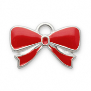 Anh&auml;nger aus Stainless Steel - Rostfreiem Stahl Bow Silver-red