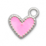 Anh&auml;nger aus Stainless Steel - Rostfreiem Stahl Heart Silver-pink