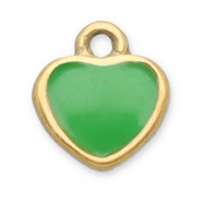 Anh&auml;nger aus Stainless Steel - Rostfreiem Stahl Heart Gold-light green