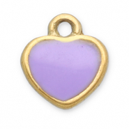 Anh&auml;nger aus Stainless Steel - Rostfreiem Stahl Heart Gold-lilac