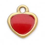 Anh&auml;nger aus Stainless Steel - Rostfreiem Stahl Heart Gold-red