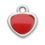 Anh&auml;nger aus Stainless Steel - Rostfreiem Stahl Heart Silver-red