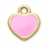 Anh&auml;nger aus Stainless Steel - Rostfreiem Stahl Heart Gold-pink