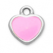 Anh&auml;nger aus Stainless Steel - Rostfreiem Stahl Heart Silver-pink
