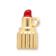 Anh&auml;nger aus Stainless Steel - Rostfreiem Stahl Lipstick Gold-red