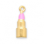 Anh&auml;nger aus Stainless Steel - Rostfreiem Stahl Lipstick Gold-pink
