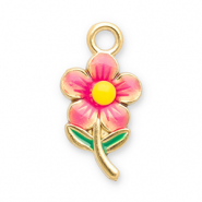 Anh&auml;nger aus Stainless Steel - Rostfreiem Stahl Flower Gold-light pink-yellow
