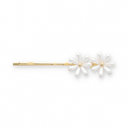 Haarschmuck Haarklammer Daisies Gold-white