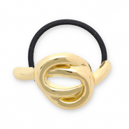 Haarschmuck Haargummi mit Metall Knot Gold-black