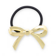 Haarschmuck Haargummi mit Metall Bow Gold-black