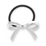 Haarschmuck Haargummi mit Metall Bow Silver-black