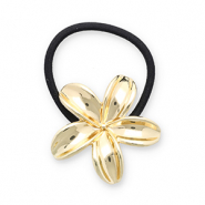 Haarschmuck Haargummi mit Metall Flower Gold-black