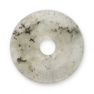 Anh&auml;nger Naturstein Achat Donut 16mm Transparent grey-black