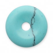 Anh&auml;nger Naturstein Turquoise Donut 16mm Turquoise