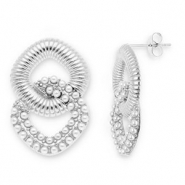 Stainless Steel - Rostfrei Stahl Ohrringe / Ohrstecker Silver-white