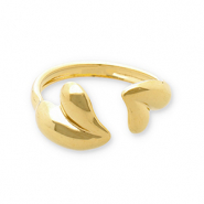 Stainless Steel - Rostfrei Stahl Ringe Hearts Gold