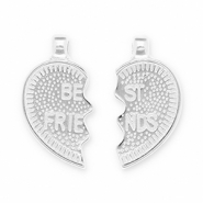 Anh&auml;nger Metall DQ "best friends" Antik silber (Nickelfrei)