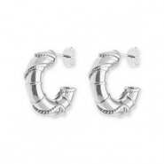 Stainless Steel - Rostfrei Stahl Ohrringe / Ohrstecker Silver