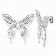 Stainless Steel - Rostfrei Stahl Ohrringe / Ohrstecker Butterfly Silver