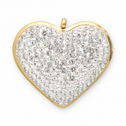 Anh&auml;nger aus Stainless Steel - Rostfreiem Stahl Heart Gold-crystal
