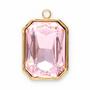 Anh&auml;nger aus Stainless Steel - Rostfreiem Stahl Facet Rectangle Gold-pink