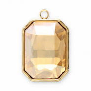 Anh&auml;nger aus Stainless Steel - Rostfreiem Stahl Facet Rectangle Gold-champagne