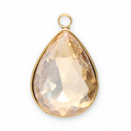 Anh&auml;nger aus Stainless Steel - Rostfreiem Stahl Facet Drop Gold-champagne