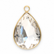 Anh&auml;nger aus Stainless Steel - Rostfreiem Stahl Facet Drop Gold-crystal