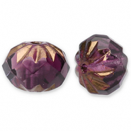 Tschechische Perlen FPB Round 10x7mm Amethyst-bronze