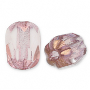 Tschechische Perlen FPB Oval 6x4mm Rosaline-bronze