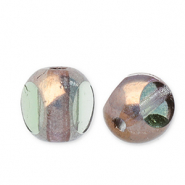 Tschechische Perlen FPB Round 6mm Peridot-bronze