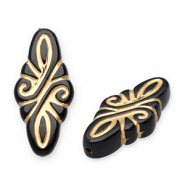 Perlen aus Acryl Rhombus Arabesque Black-gold