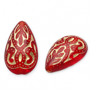 Perlen aus Acryl Drop Red-gold