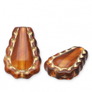 Perlen aus Acryl Drop Cognac brown-gold