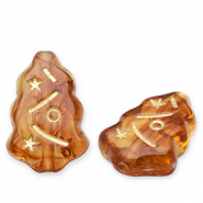 Perlen aus Acryl Christmas Tree Cognac brown-gold