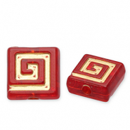 Perlen aus Acryl Square Red-gold