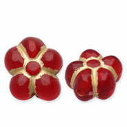 Perlen aus Acryl Flower Red-gold