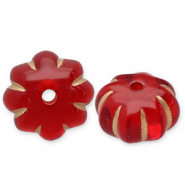 Perlen aus Acryl Flower Red-gold