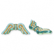 Perlen aus Acryl Angel Wings Teal blue-gold
