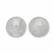 8 mm Perlen aus Acryl mit Glitzer Grey-silver