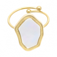 Stainless Steel - Rostfrei Stahl Ringe Gold-white