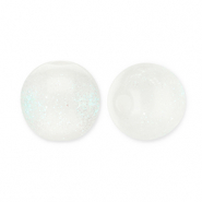 6 mm Perlen aus Acryl mit Glitzer White-turquoise