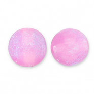 6 mm Perlen aus Acryl mit Glitzer Lilac pink-turquoise