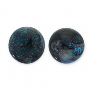 8 mm Perlen aus Acryl mit Glitzer Black-turquoise