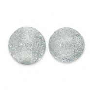 12 mm Perlen aus Acryl mit Glitzer Grey-Silver